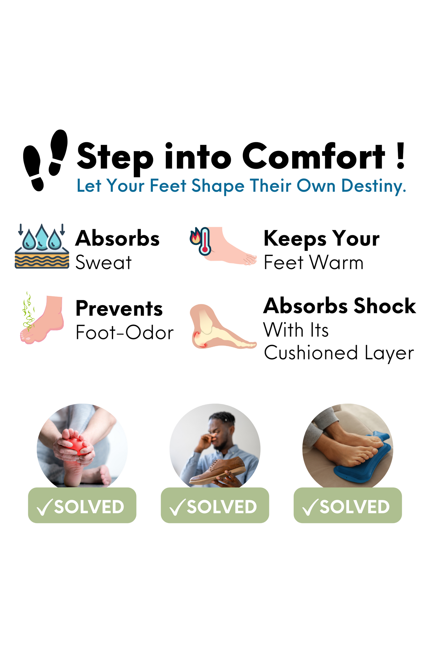 Thermal Orthopedic Genuine Leather & Wool Insole with Cushion | Handarte®